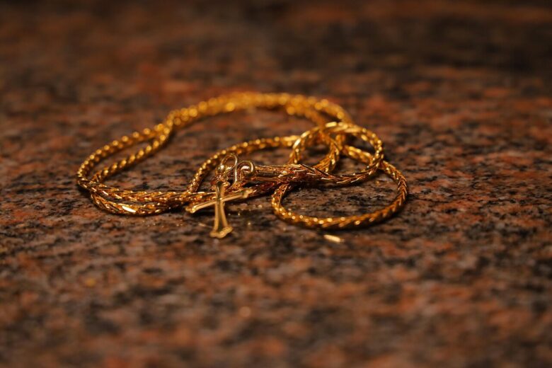 cross, chain, gold, marriage, jewelry